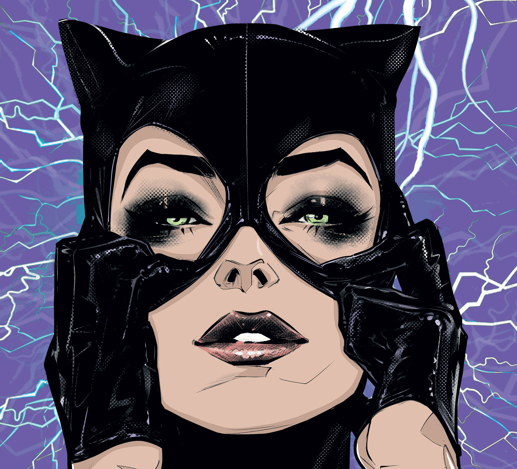 Sexy babe catwoman facesitting with