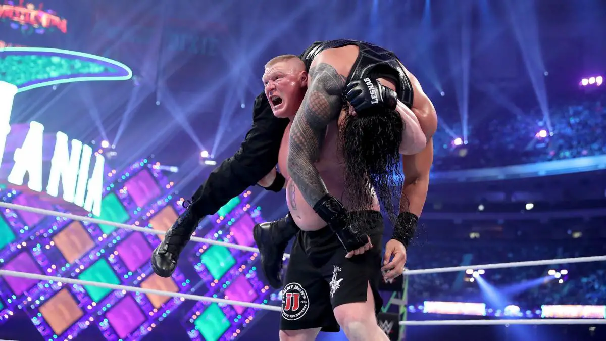 A bloody, shocking brawl closed out WrestleMania 34 -- and nobody cared. Why not?