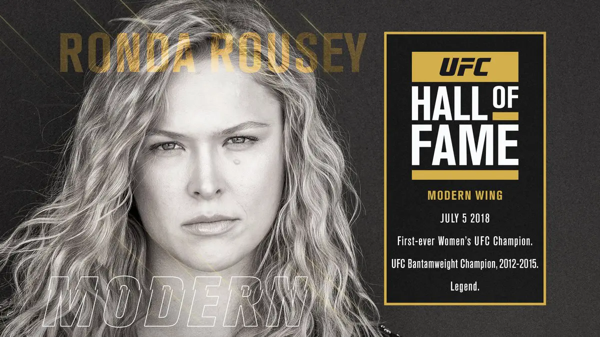 WWE Superstar Ronda Rousey to be inducted into UFC Hall of Fame
