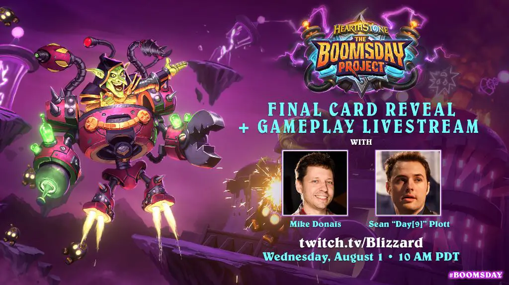 Hearthstone: The Boomsday Project: Final card reveal Twitch livestream with Mike Donais and Sean "Day9" Plott