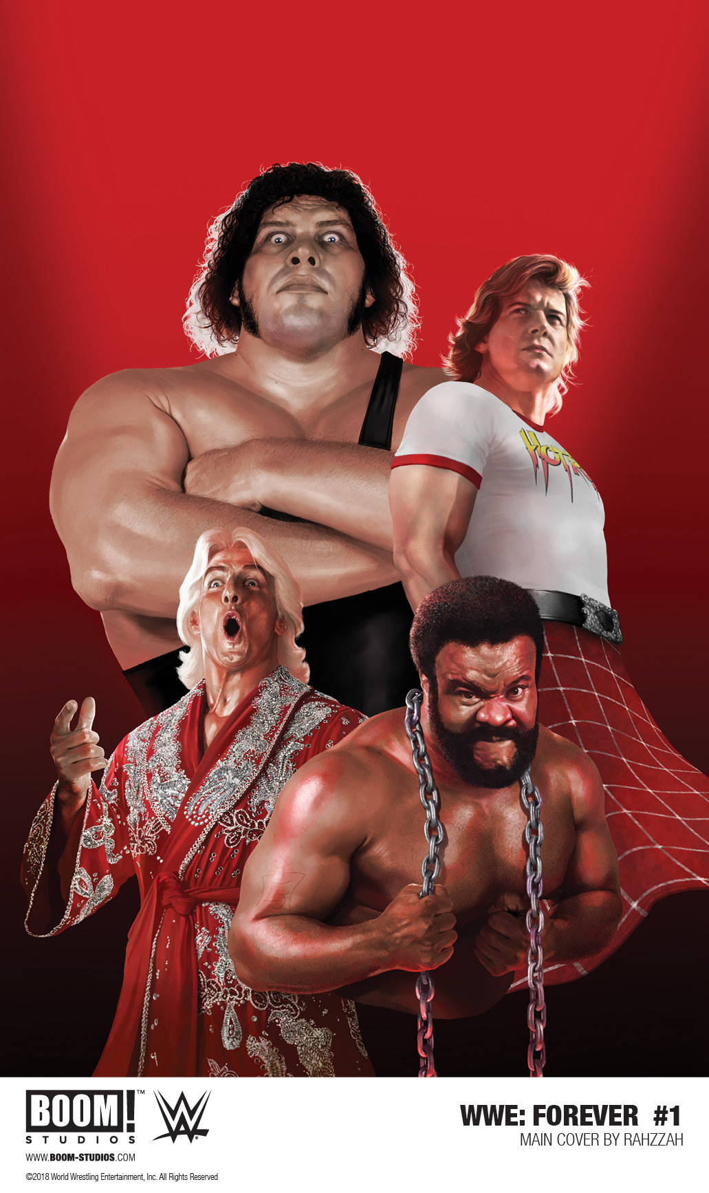 First Look: WWE: Forever #1 featuring legends Andre the Giant, "Rowdy" Roddy Piper, Junkyard Dog, Ric Flair