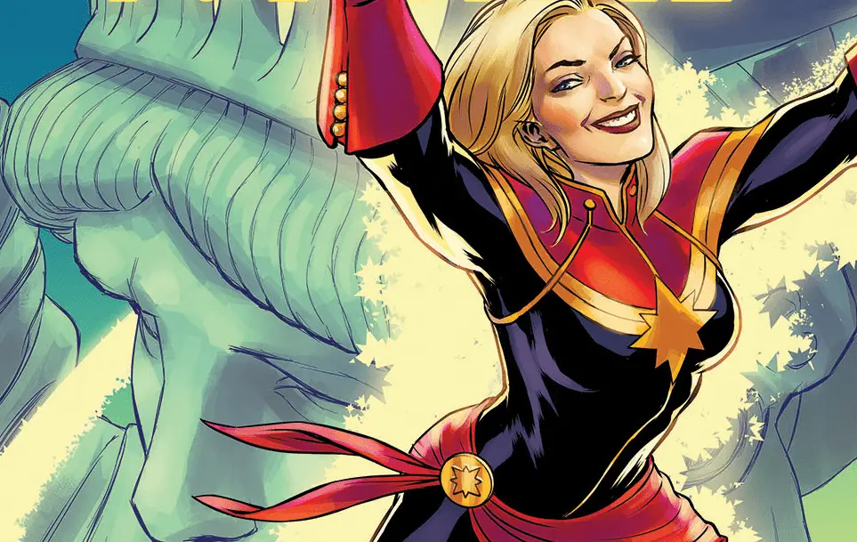 Brie Larson recreates iconic Captain Marvel/Ms. Marvel moment with fan