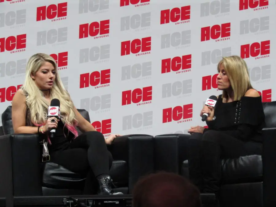 Alexa Bliss and Becky Lynch talk to fans at the Ace Comic Con in Arizona