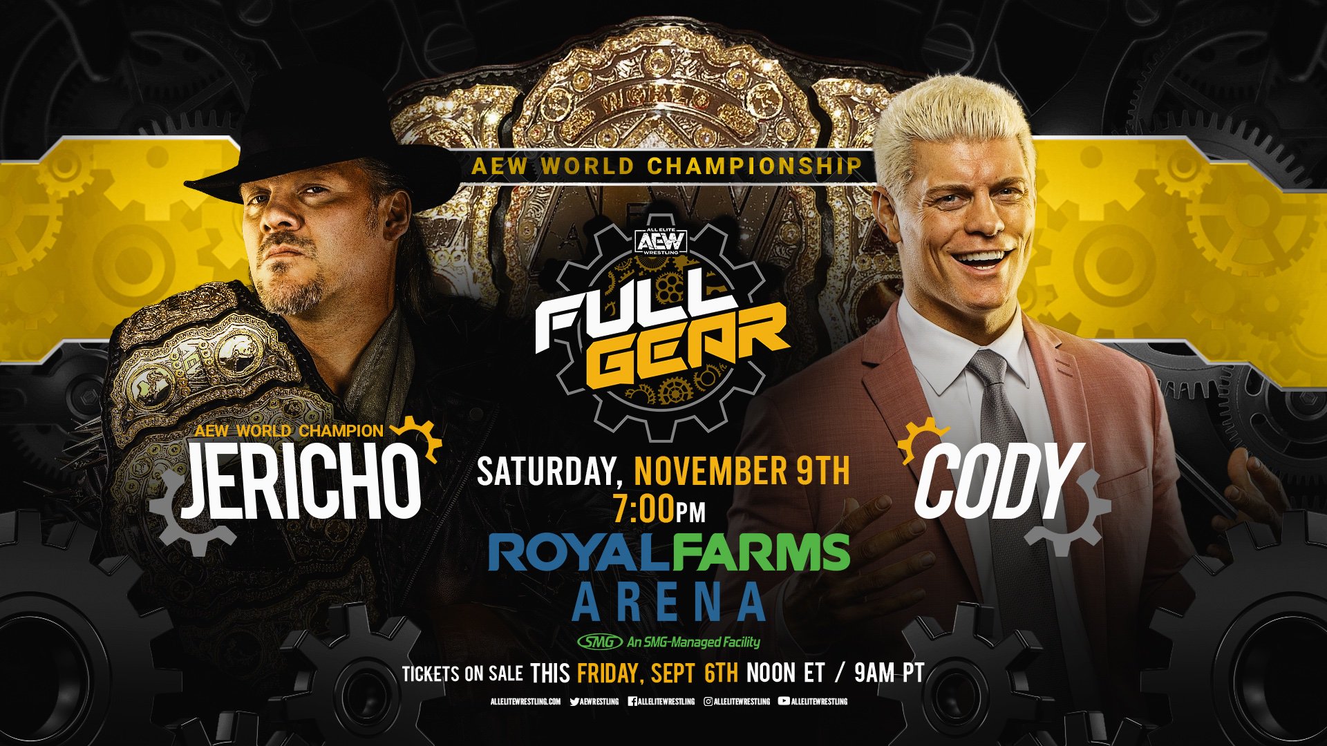 Chris Jericho vs. Cody World Championship match announced for AEW Full Gear