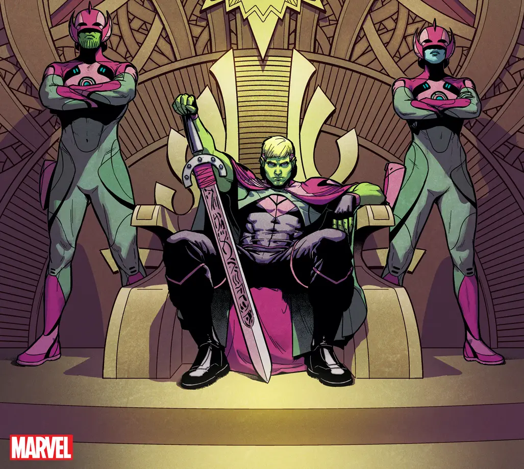 Marvel First Look: Witness Hulkling on the throne in Jamie McKelvie and Matt Wilson's 'Empyre' variant cover