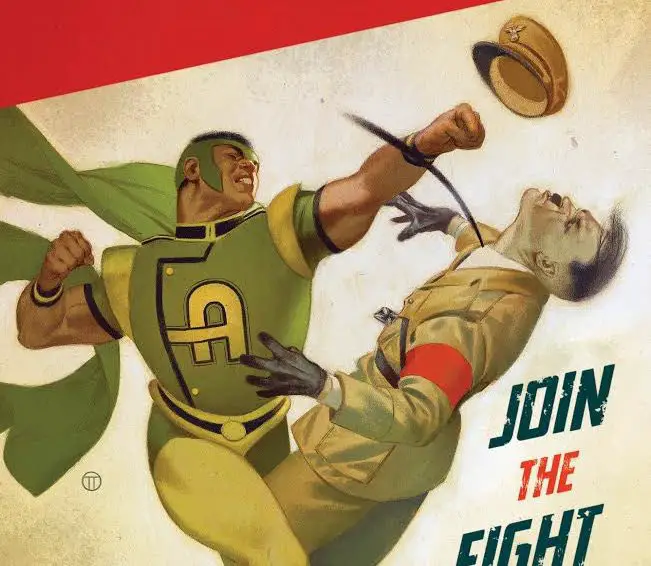 Tom Taylor teases new book with art featuring Amazing-Man punching Hitler
