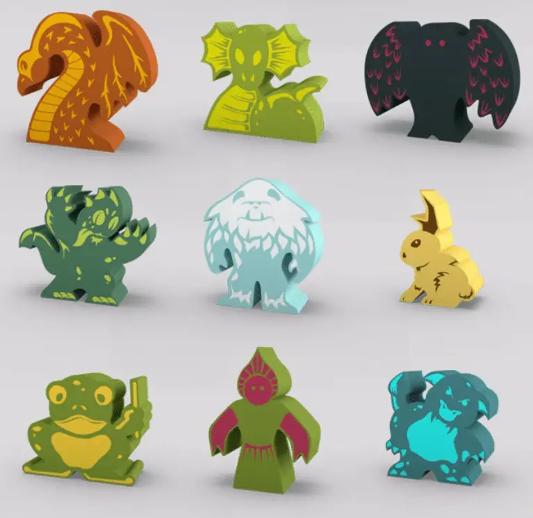 Cryptid Cafe meeples