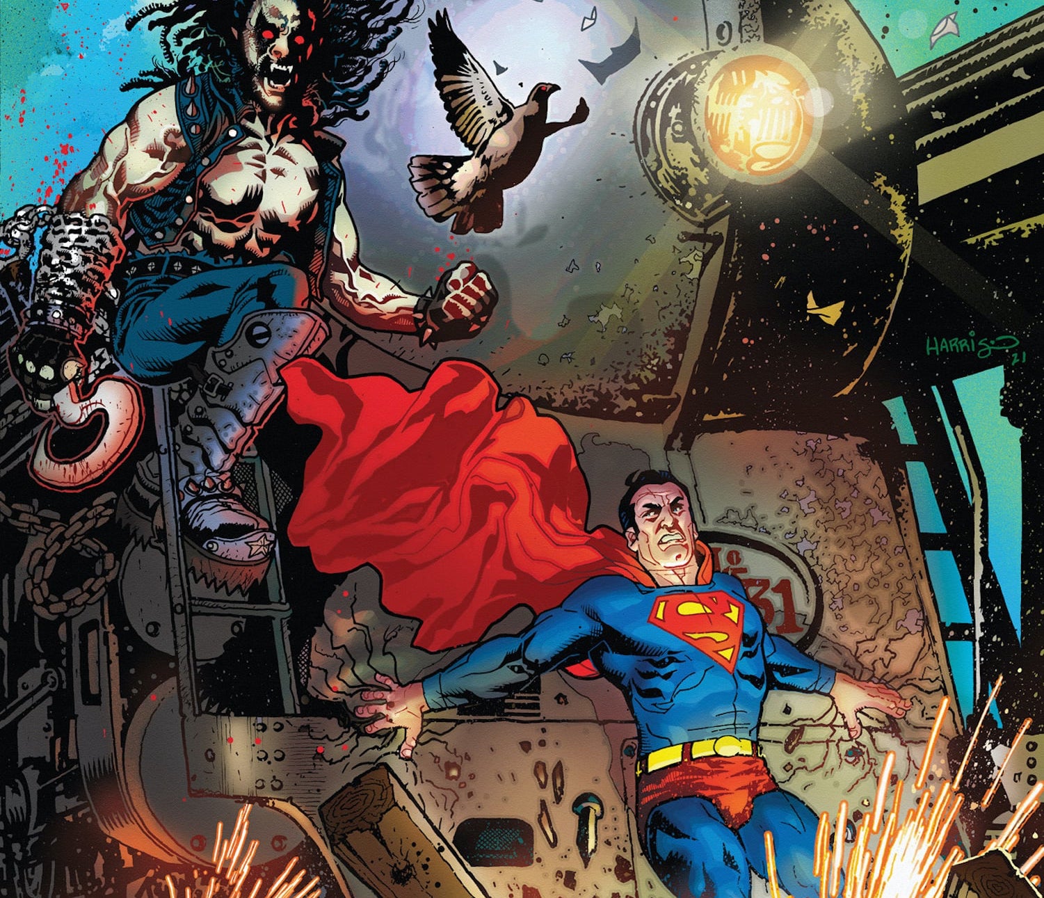 SUPERMAN VS LOBO #1 COVER C TONY HARRIS VARIANT VF/NM DC HOHC 2021 