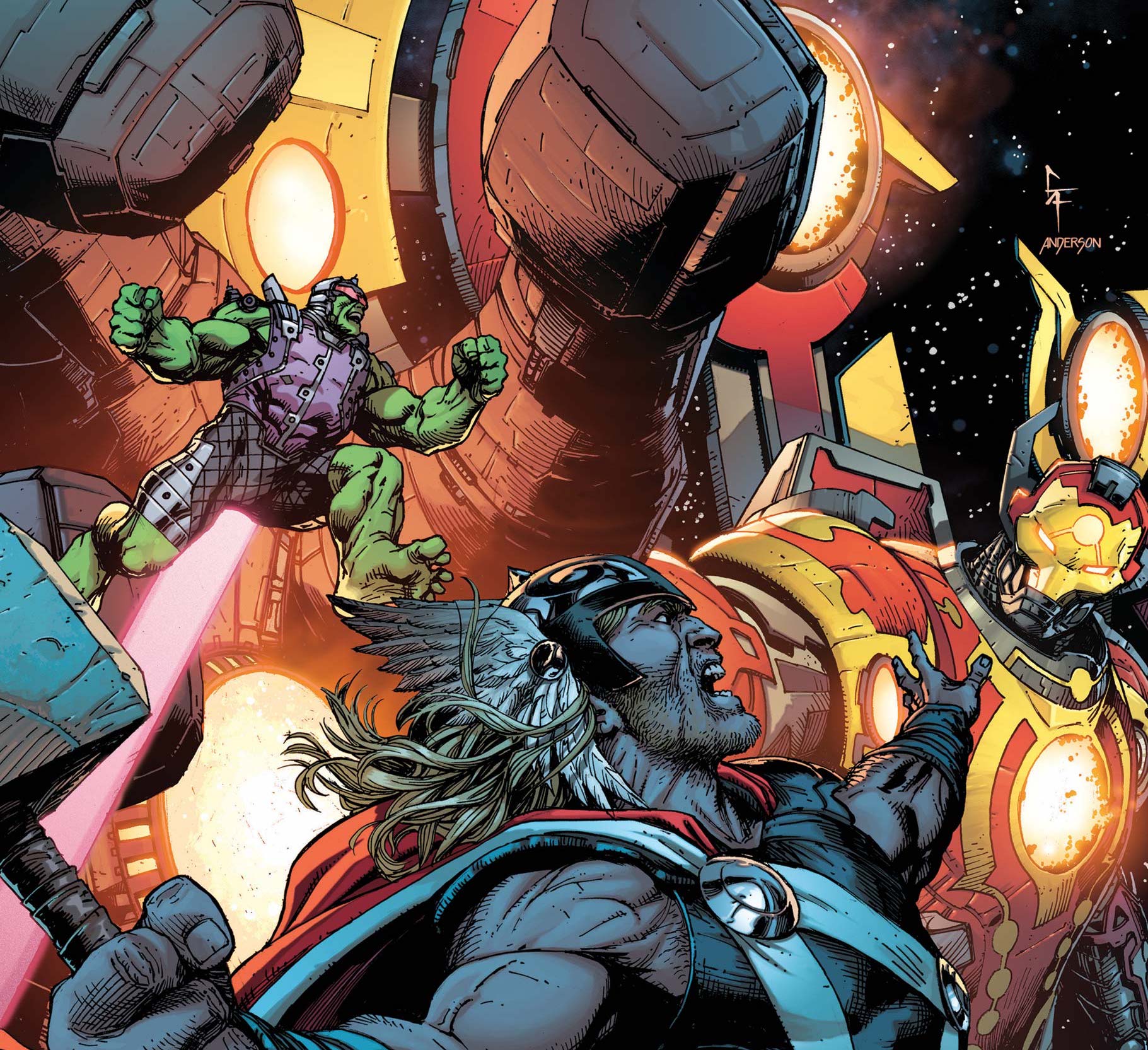 'Hulk' #7 features a Celestial Hulkbuster. 'Nuff said