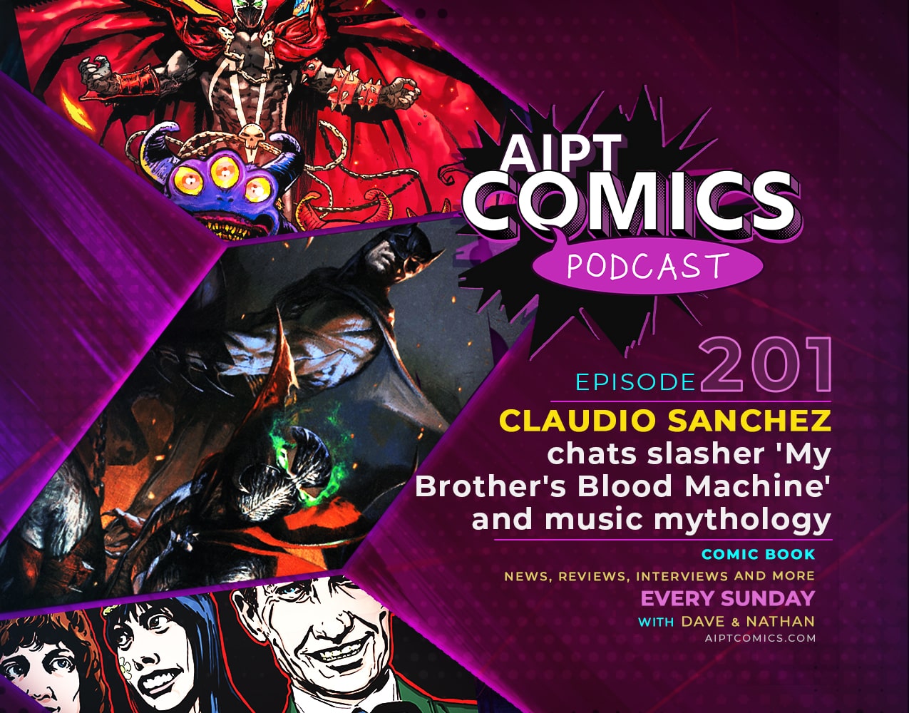 AIPT Comics Podcast episode 201: Claudio Sanchez chats slasher 'My Brother's Blood Machine' and music mythology