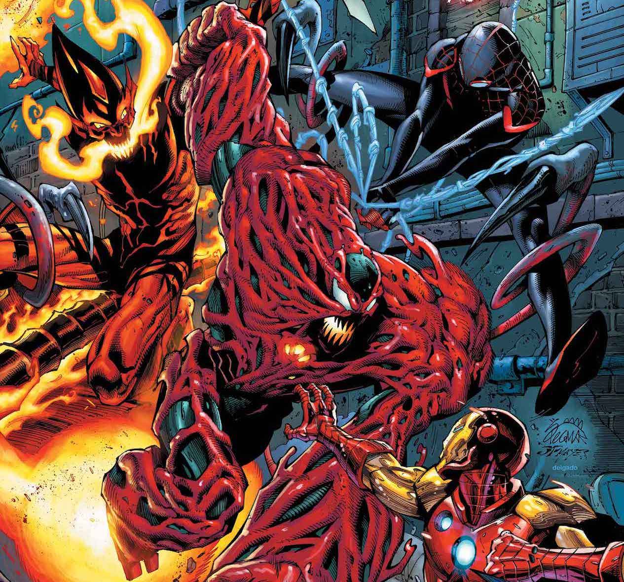 Carnage fights Miles Morales in 'Carnage Reigns' seven part crossover
