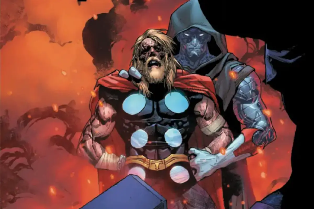 Thor being held captive by a Nightcrawler amalgam in Nightcrawlers #2