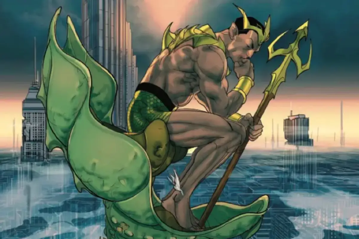 Namor on a throne in Namor the Sub-Mariner: Conquered Shores #1