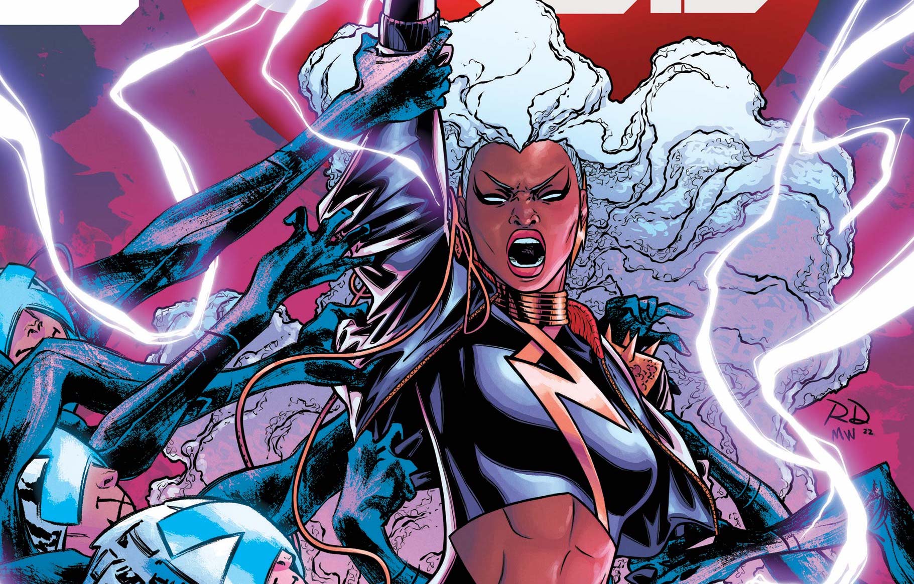 Storm summoning lightning in X-Men Red #11