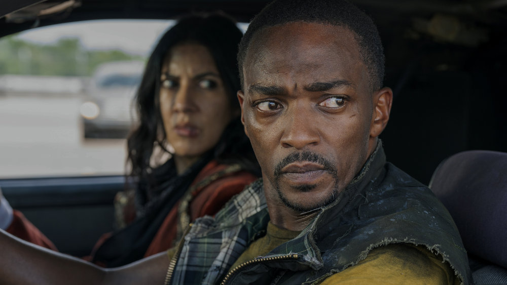 TWISTED METAL -- "R04DK11" Episode 109 -- Pictured: (l-r) Stephanie Beatriz as Quiet, Anthony Mackie as John Doe