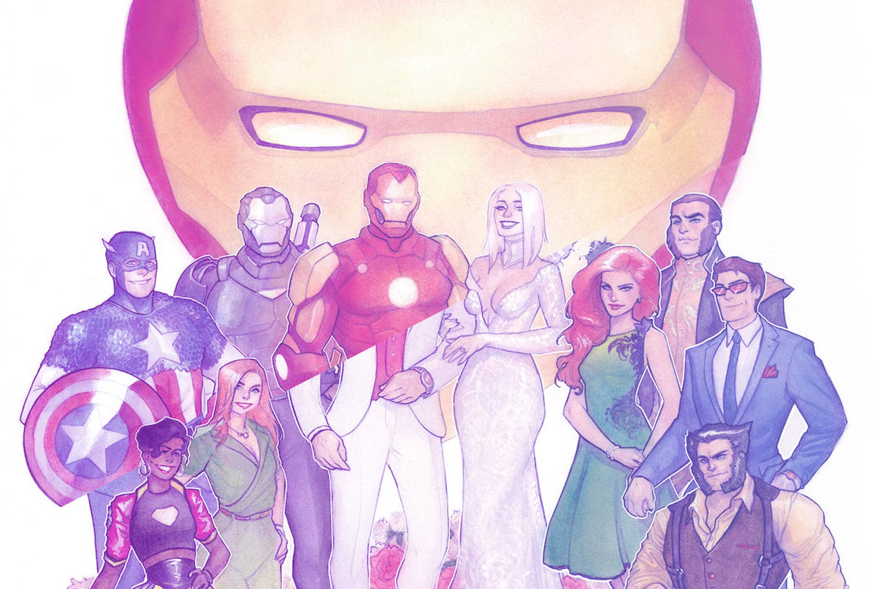 New Meghan Hetrick 'Invincible Iron Man' #10 cover features Emma Frost and Iron Man wedding
