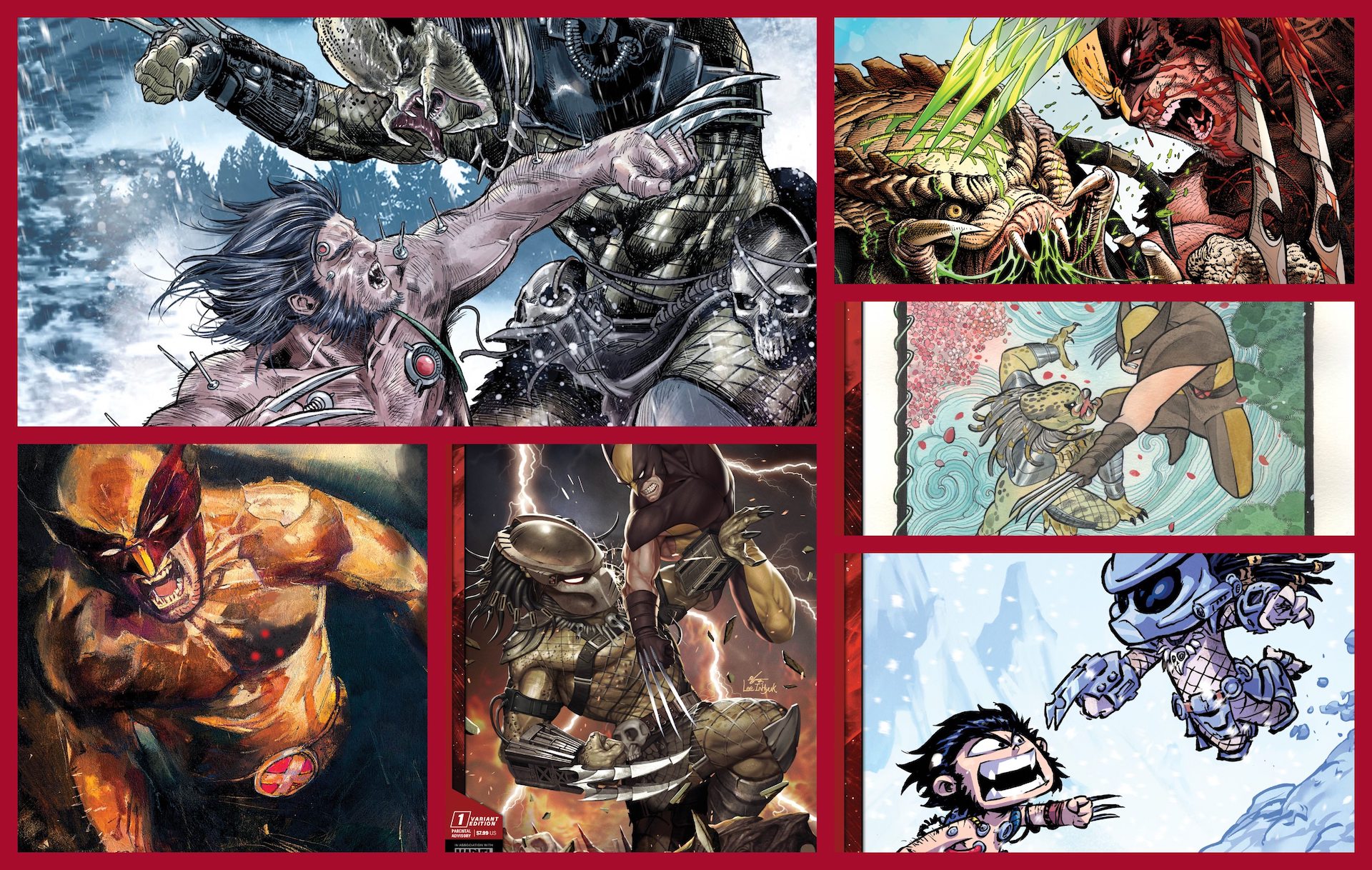 See all nine 'Wolverine vs. Predator' #1 covers
