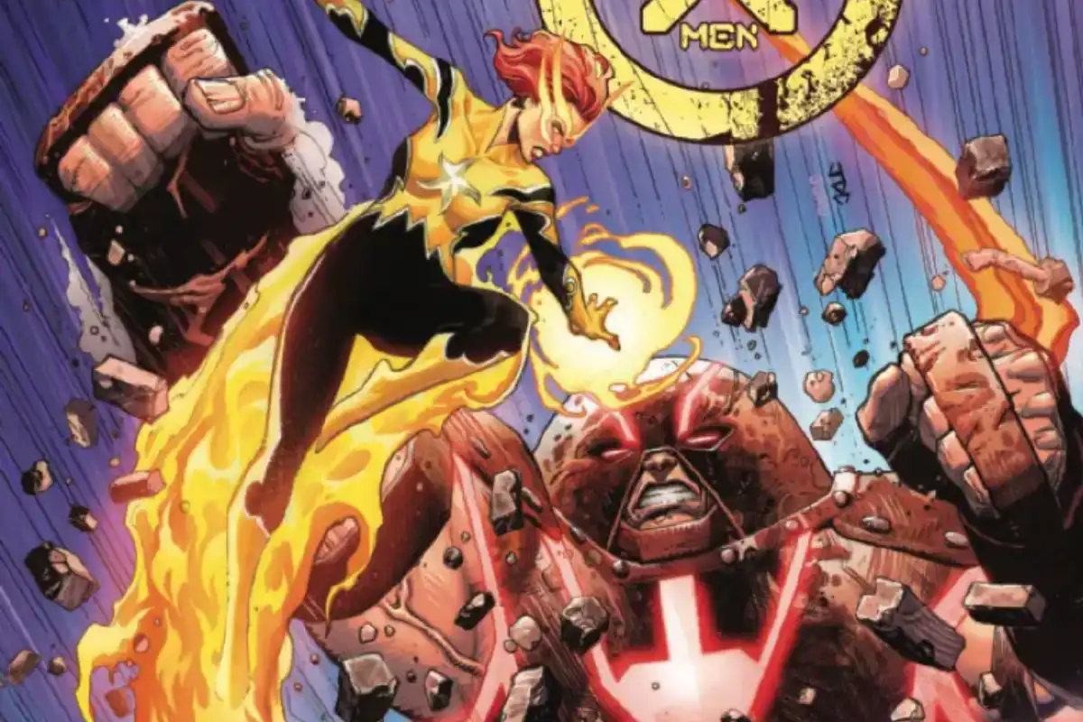 Firestar fights Juggernaut in X-Men #28