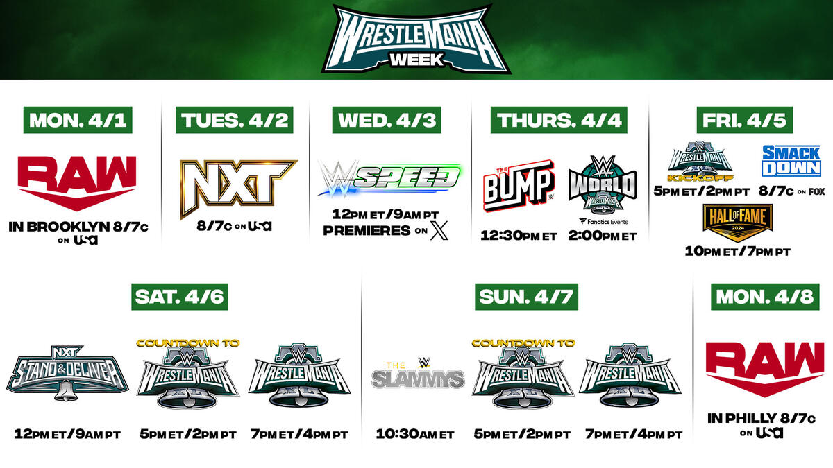 WWE WrestleMania Week schedule 2024 revealed