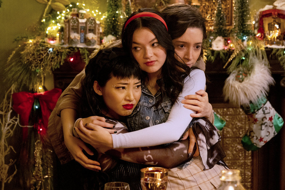 REGINALD THE VAMPIRE -- "Terminal Eternity" Episode 207 -- Pictured: (l-r) Christin Park as Nikki, Thailey Roberge as Claire, Marguerite Hanna as Ashley Weeks