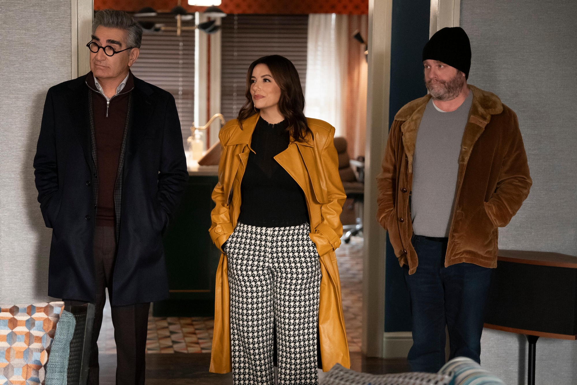 ONLY MURDERS IN THE BUILDING - “Two for the Road” - EUGENE LEVY, EVA LONGORIA, ZACH GALIFIANAKIS