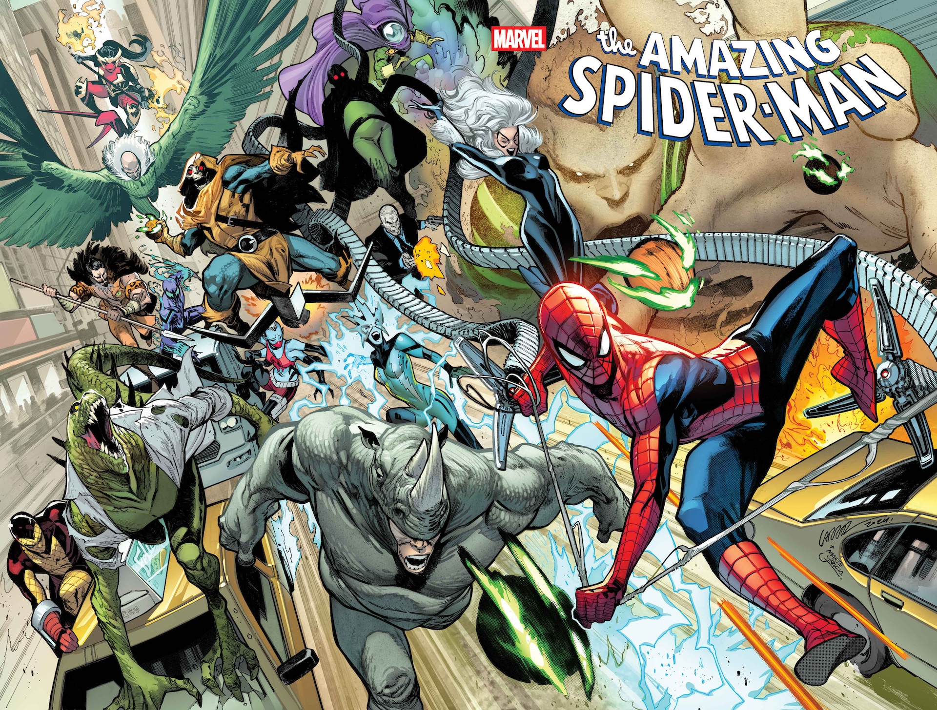 “I didn’t think we could get Joe for a substantial run of AMAZING SPIDER-MAN,” Spider-Editor Nick Lowe said. “He’s always so busy with animation and television and movies, so he usually just dips in and out of comics. That’s why we tapped him for ‘The 8 Deaths of Spider-Man.’ He was doing so great, so when he asked if we’d consider him for being the ongoing writer, I felt like I won the lottery. Add Pepe Larraz’s masterful and supersonic talent to the equation, and we knew we had the makings of an instant classic. Then John Romita Jr. agreed to stay on… fireworks went off. I better go buy some lottery tickets!”