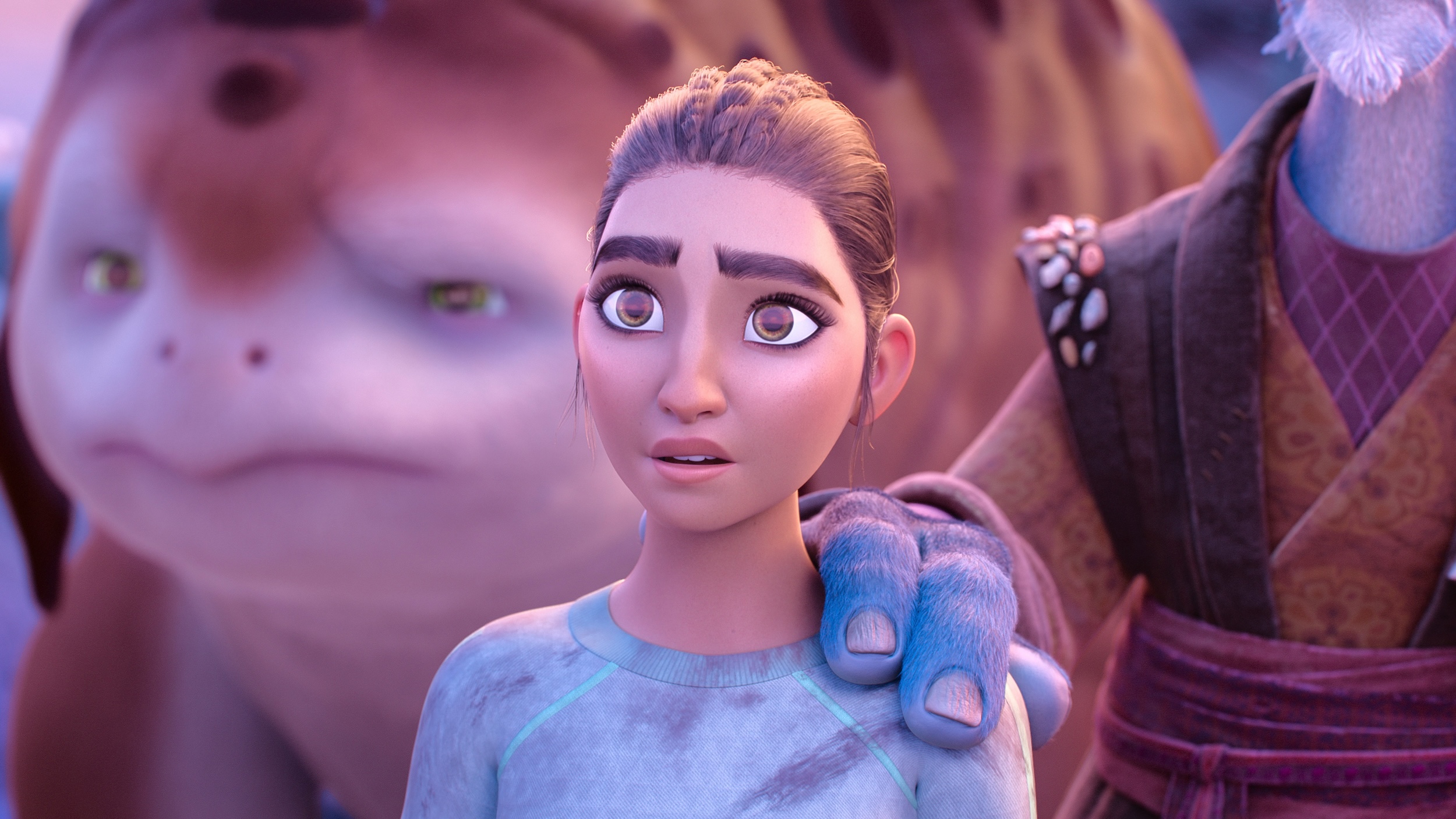 Eva 9 (voiced by Jeanine Mason) and Otto (voiced by Brad Garrett) in WondLa
