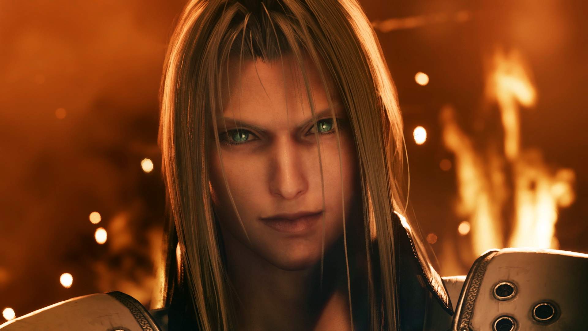 Sephiroth smiling in Final Fantasy 7 Remake