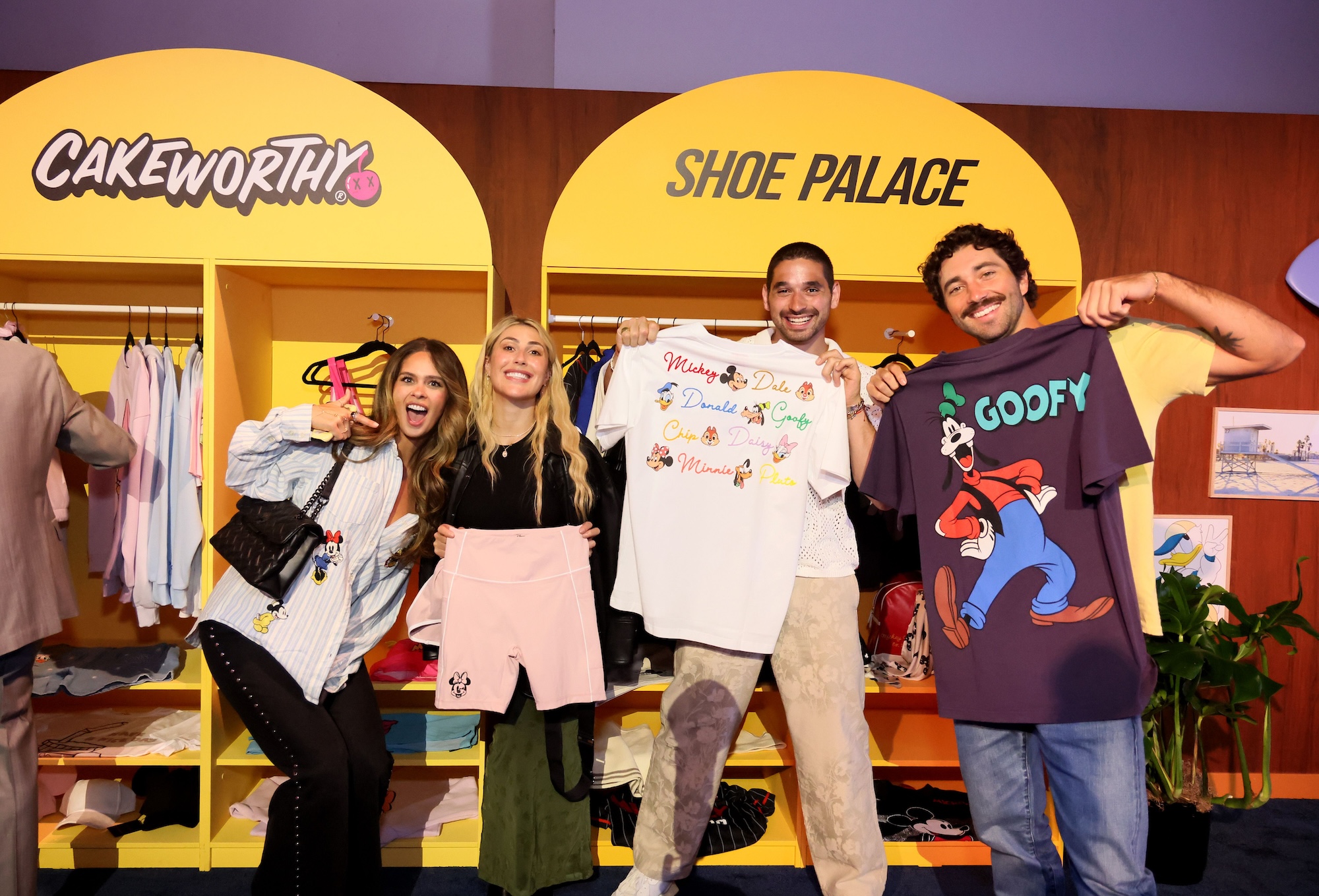 LOS ANGELES, CALIFORNIA - JUNE 05: (L-R) Kelsey Anderson, Emma Slater, Alan Bersten and Joey Graziadei attend Disney's Mickey and Friends House of Mouse at NYA WEST on June 05, 2025 in Los Angeles, California.