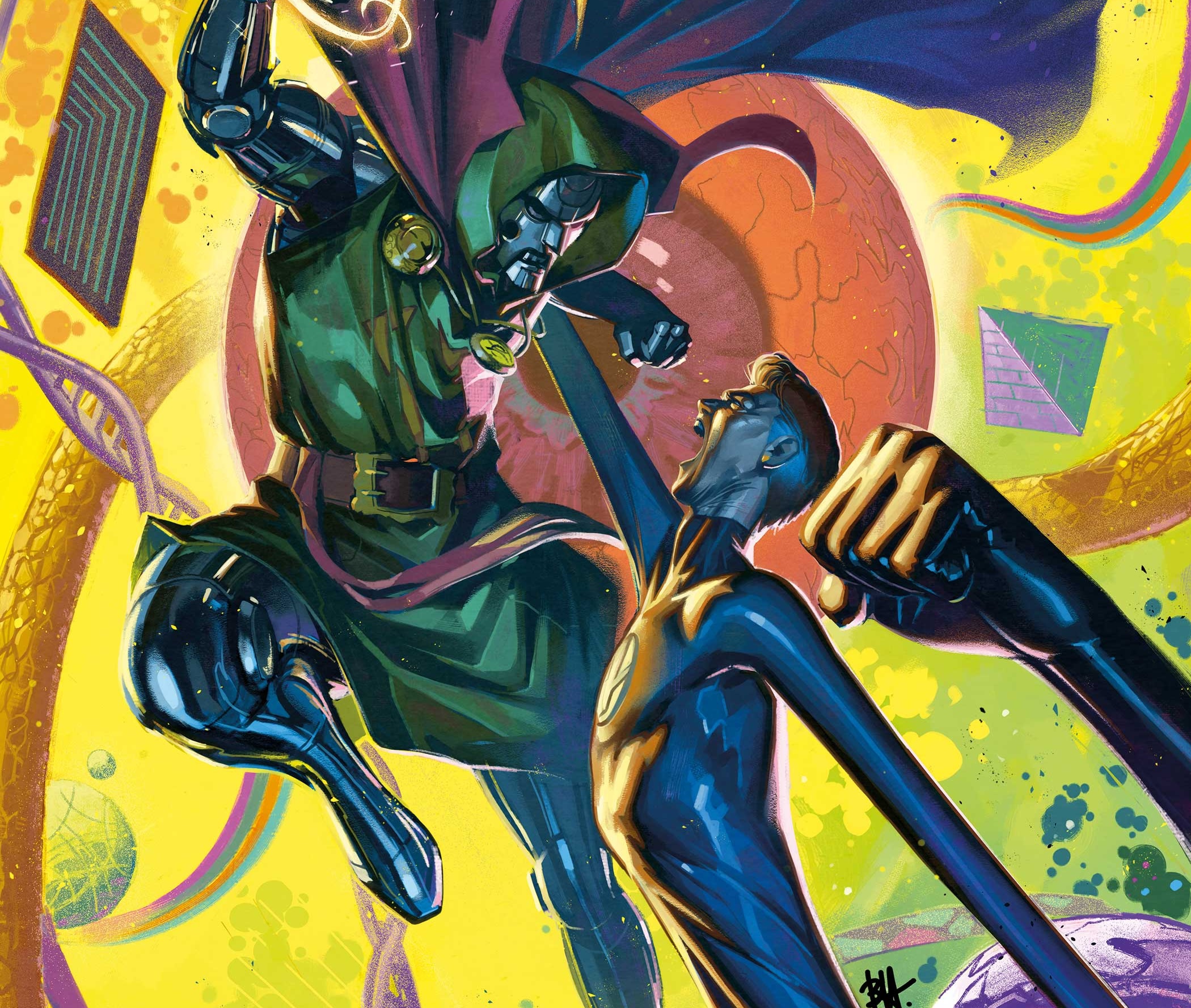 Mr. Fantastic vs. Doctor Doom in 'One World Under Doom' #7