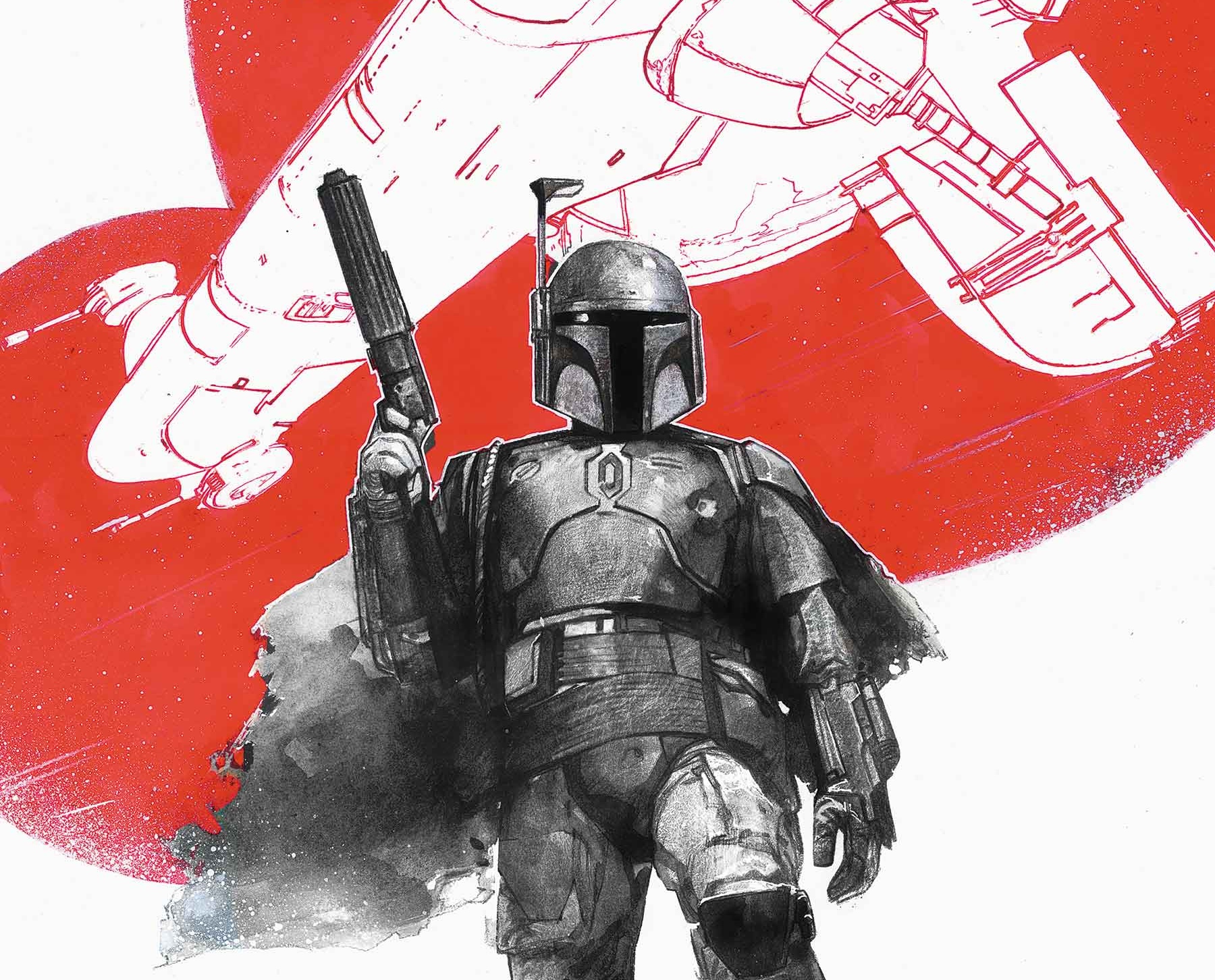 EXCLUSIVE Marvel Preview: Star Wars: Boba Fett – Black, White & Red #1