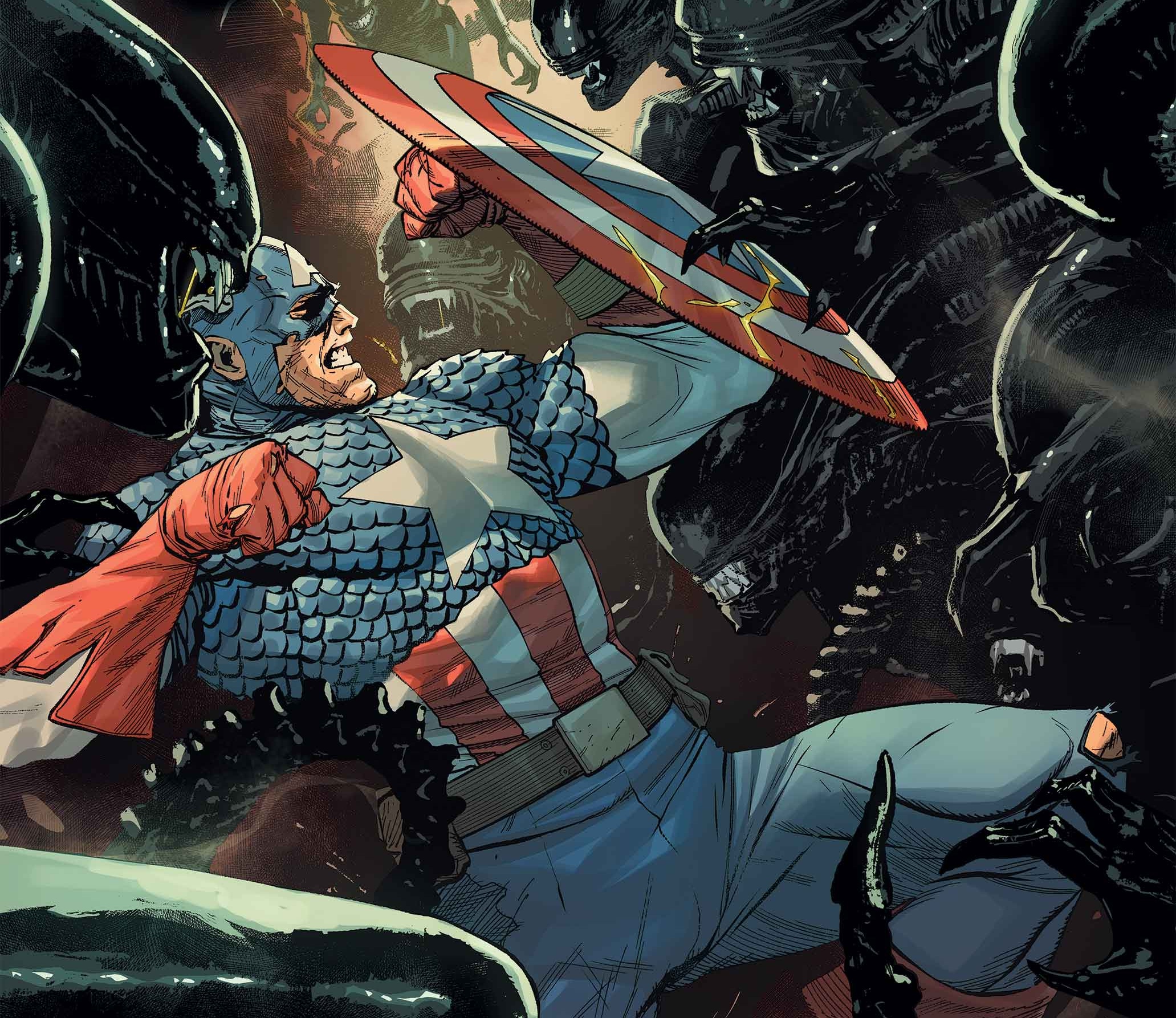 Captain America battles Xenomorphs in Marvel’s 'Alien vs. Captain America'
