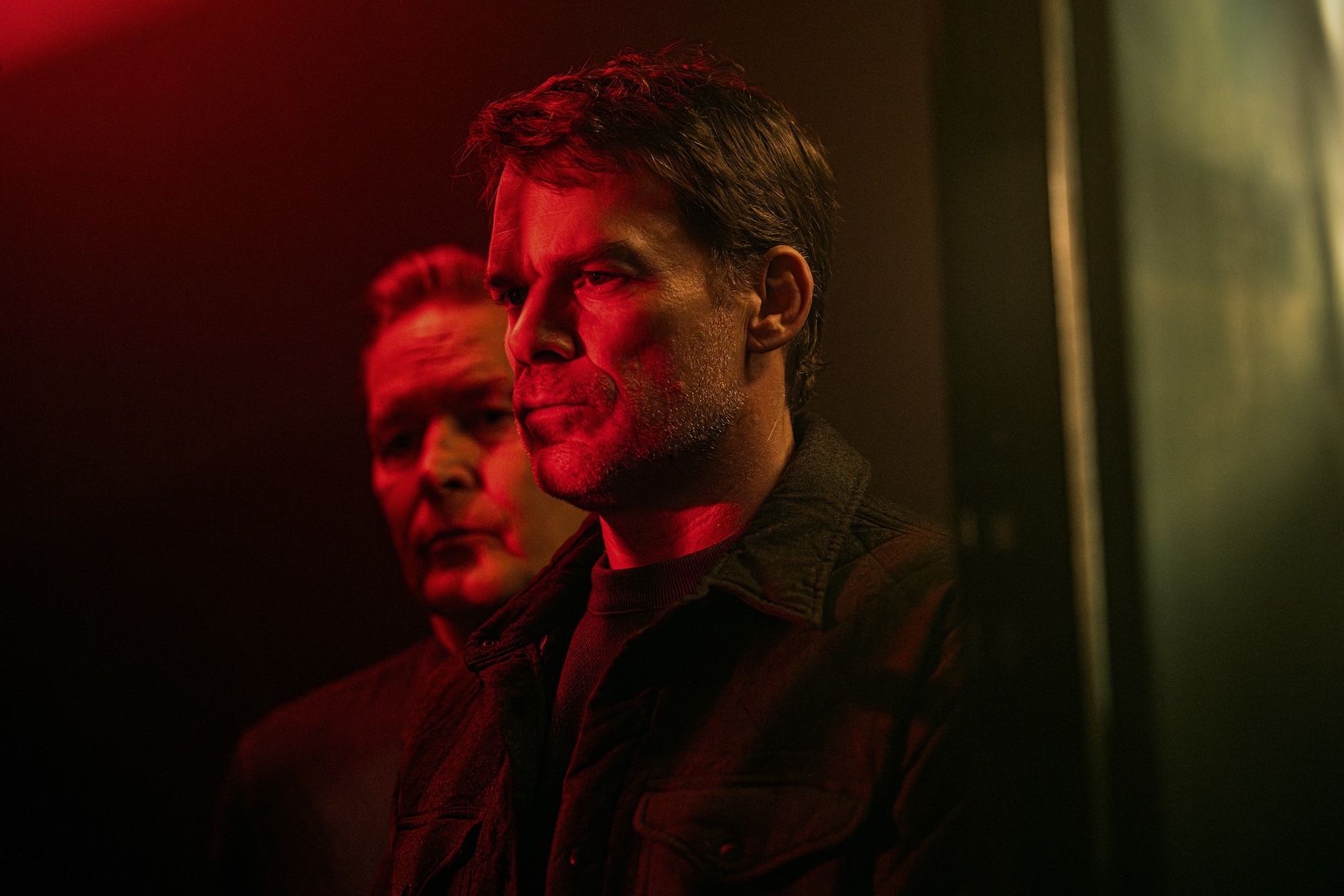L-R: James Remar as Harry Morgan and Michael C. Hall as Dexter Morgan in Dexter: Resurrection, episode 2, season 1 tv picks