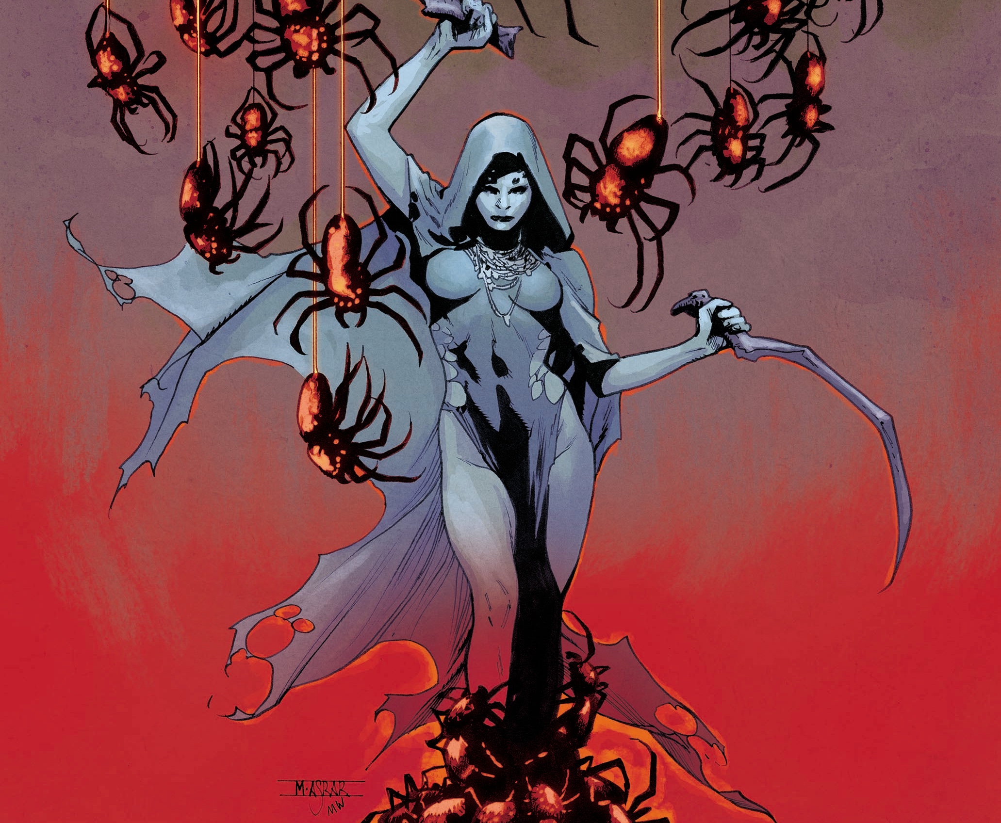 Spider witches invade the yard in Jason Aaron & Mahmud Asrar’s 'Bug Wars: Spyder Wytch Special'