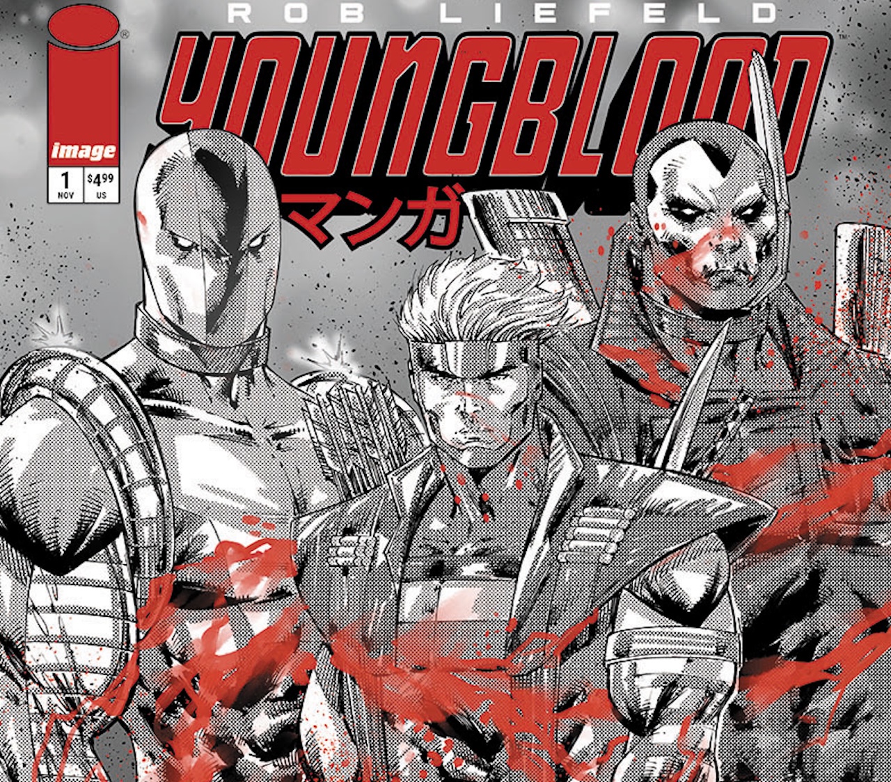 Rob Liefeld goes full manga mode with black-and-white “Blood-Red” editions for 'Youngblood'
