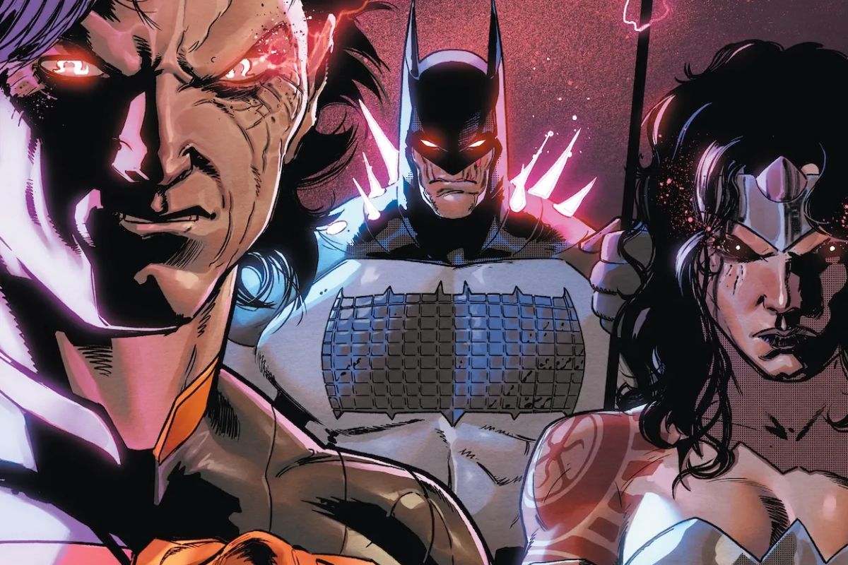 Absolute Superman, Batman and Wonder woman in DC KO 4.