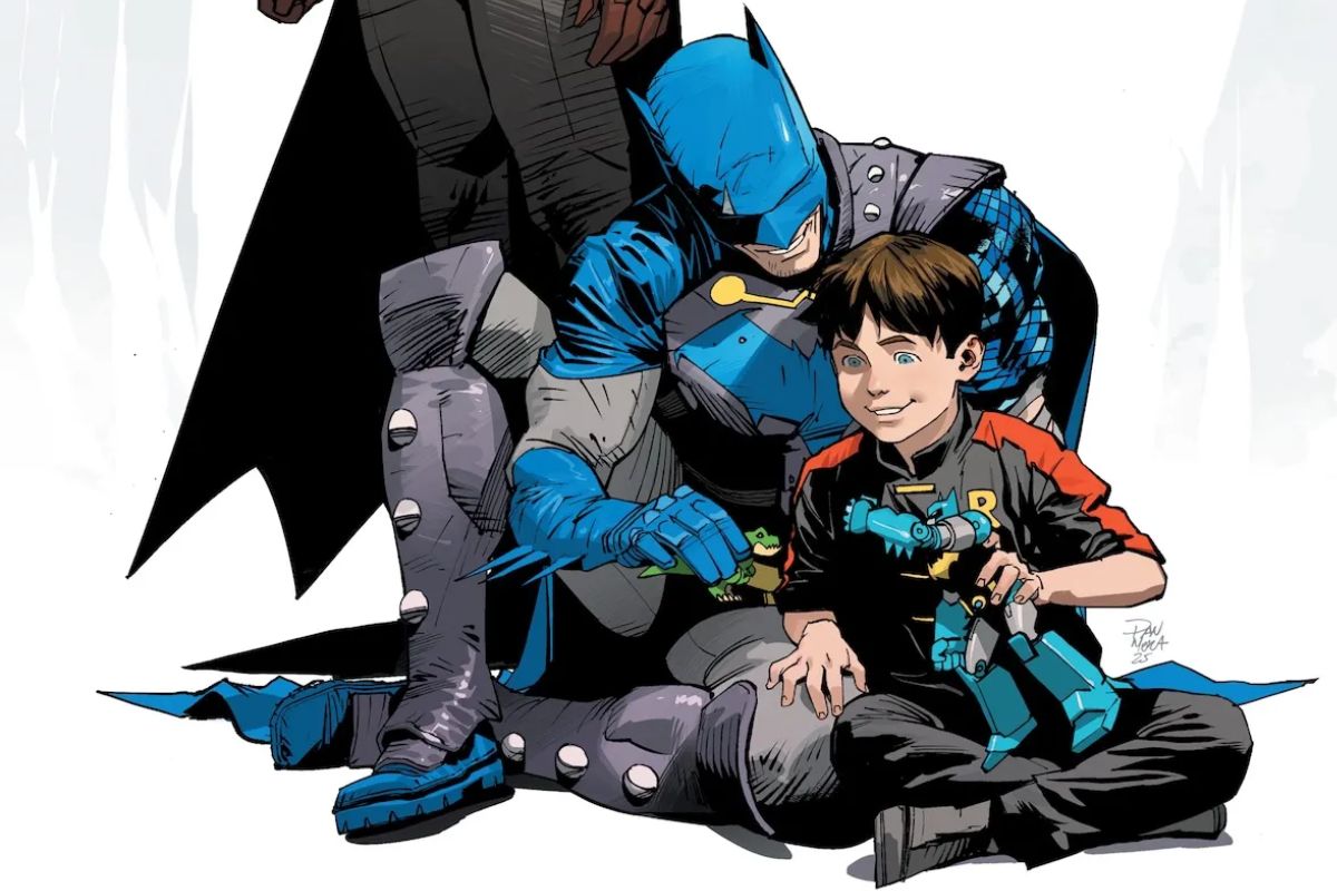 Batman plays with his grandson Alfred Wayne in DC KO Knightfight 4