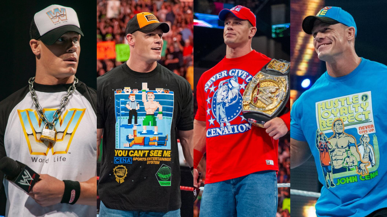 Can John Cena's success be correlated with the color of his shirt?