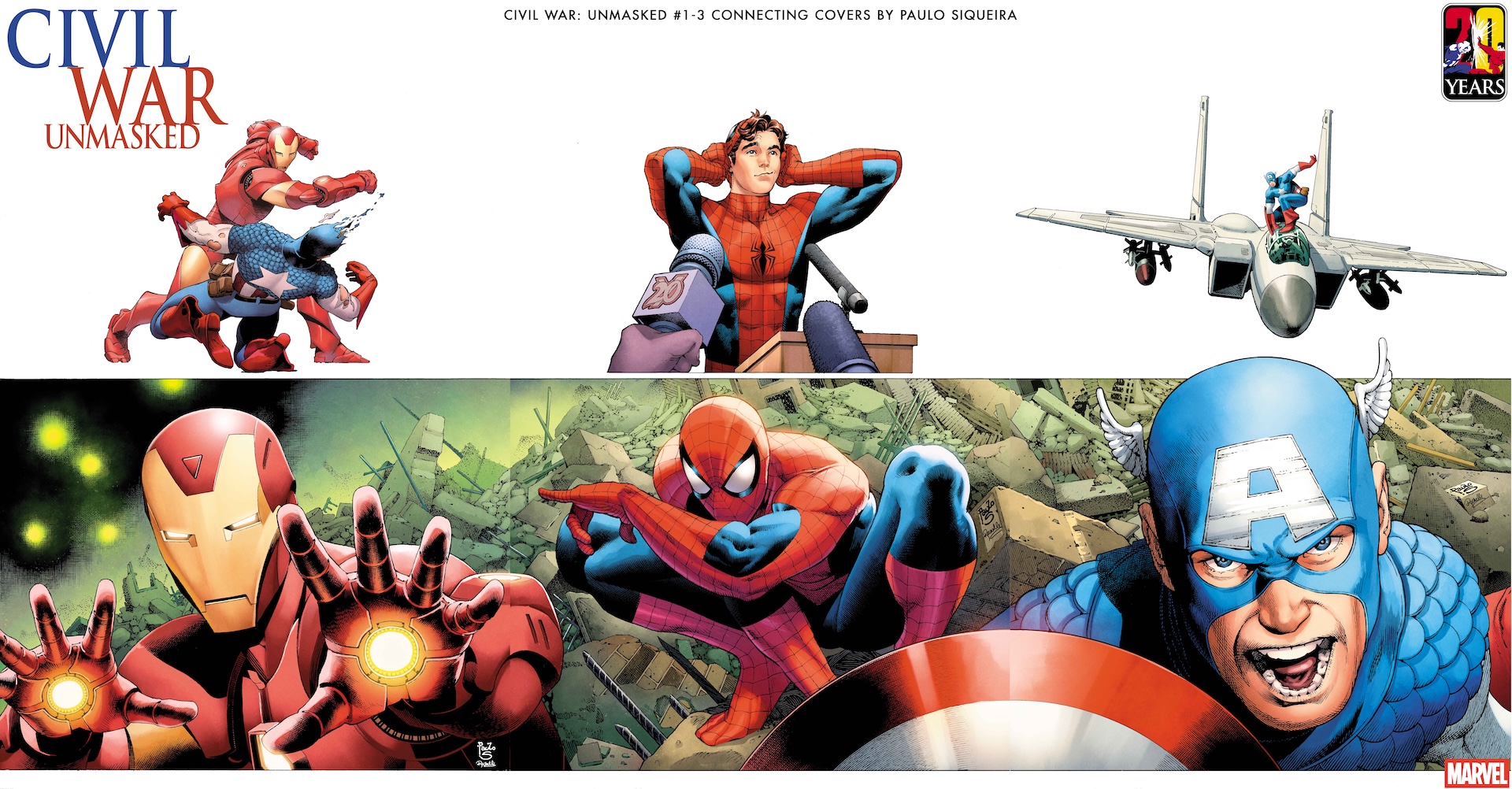 Marvel Comics reveals Paulo Siqueira 'Civil War: Unmasked' connecting covers