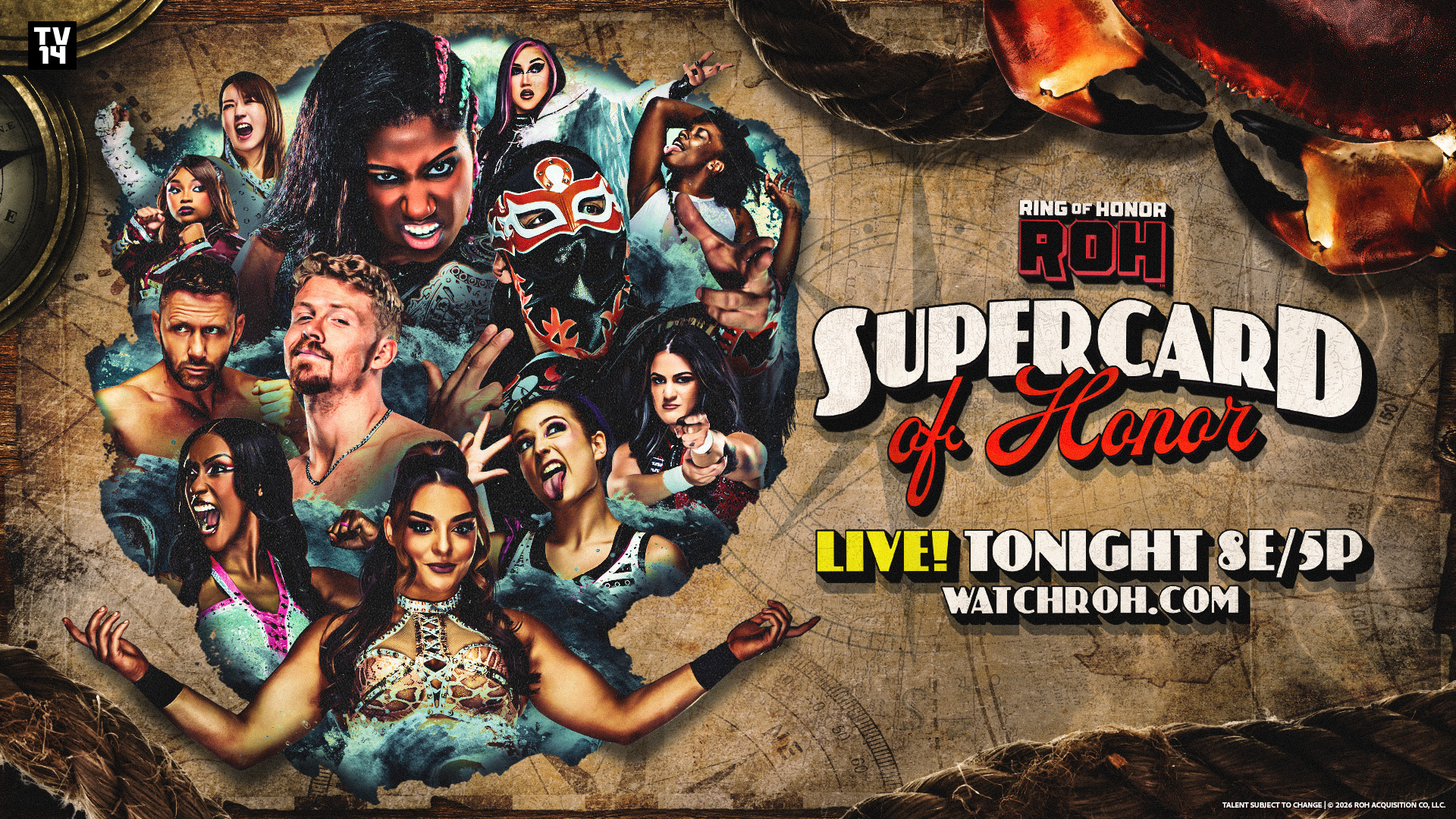 ROH Supercard of Honor 2026 card, start time, how to watch