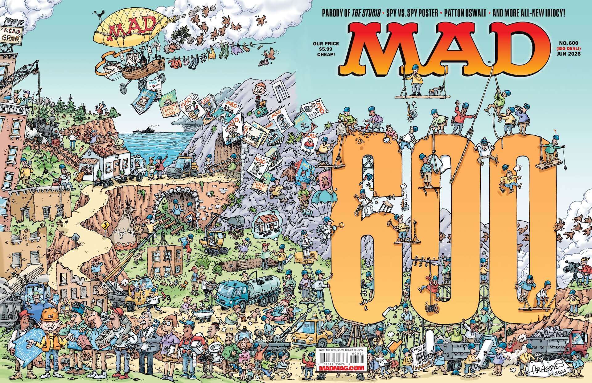 MAD celebrates 600 issues with new material, classic favorites, and Sergio Aragonés cover