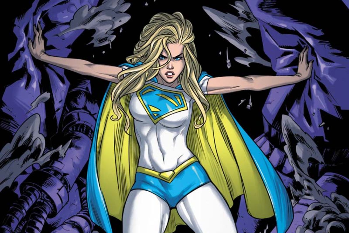 Supergirl 14 cover by Sophie Campbell.